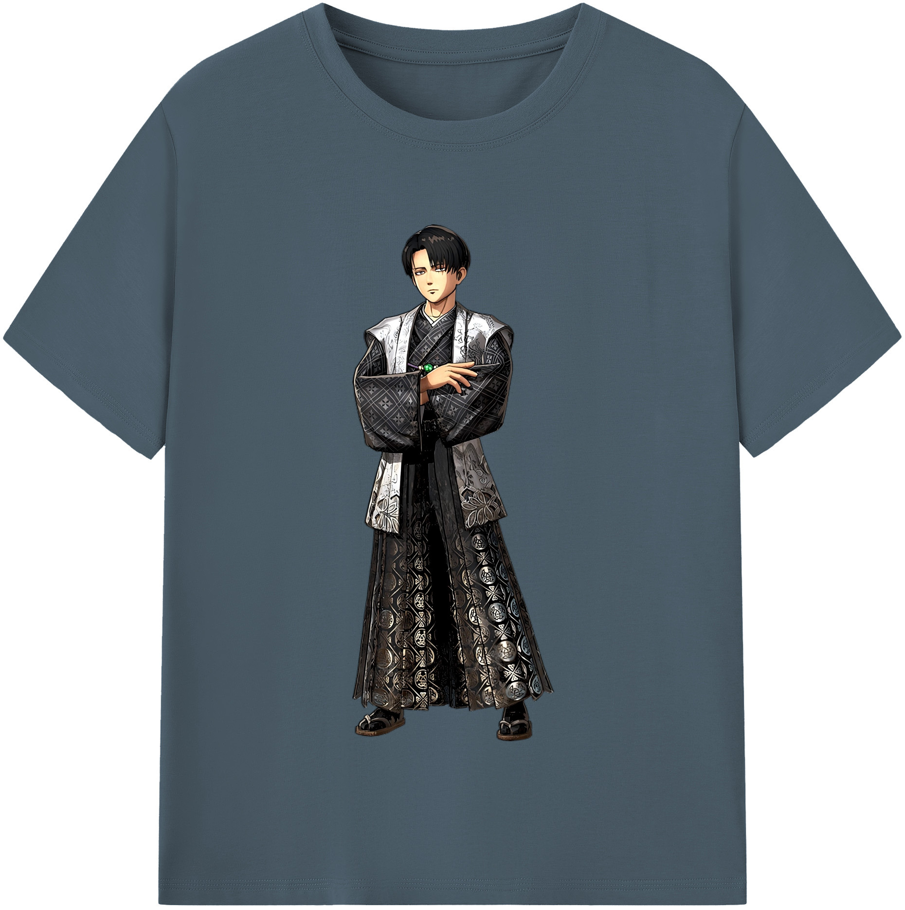 （画像用） 進撃の巨人 リヴァイ·アッカーマン Attack on Titan Levi Ackerman 綿100％半袖Tシャツ（フロントプリント）